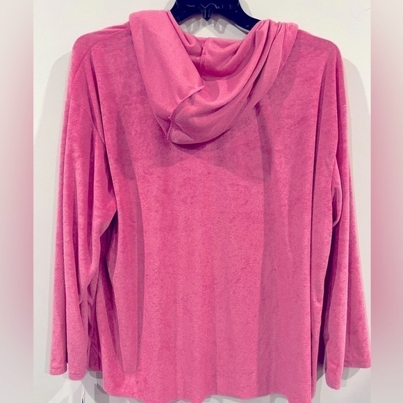 REBELLIOUS ONE Trendy Plus Size Loop Terry Hoodie Pink 2X, sweatshirt sweater - Picture 7 of 8